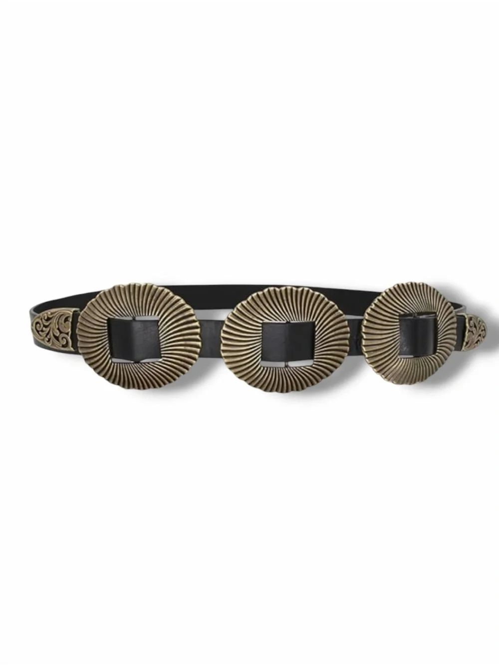 Western Textured Gold Concho Belt NWT